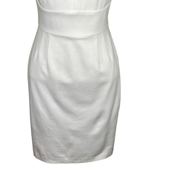 Trina Turk Ivory White Knit Cocktail Sheath Dress Faceted Beaded Neckline 4 NWT - Picture 4 of 15